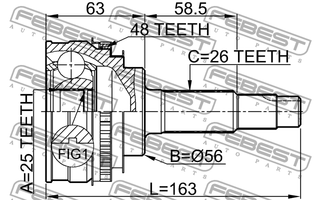 ШРУС 0110-065A48 FEBEST
