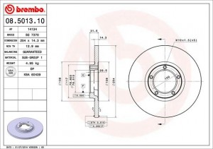 Тормозной диск 08.5013.10 BREMBO