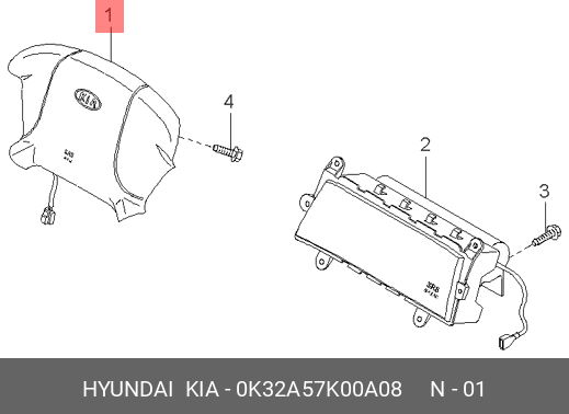 Подушка безопасности 0K32A57K00A08 HYUNDAI KIA