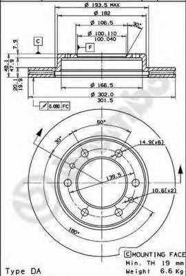 Тормозной диск 09.5679.10 BREMBO