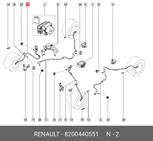 Датчик, частота вращения колеса 8200440551 RENAULT
