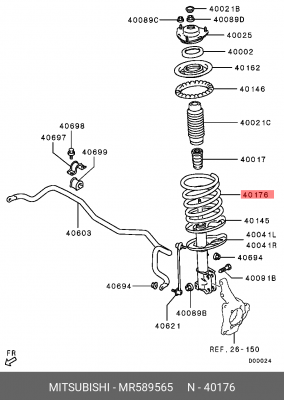 Пружина подвески MR589565 MITSUBISHI