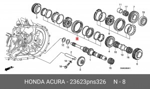 Муфта синхронизатора КПП 23623PNS326 HONDA