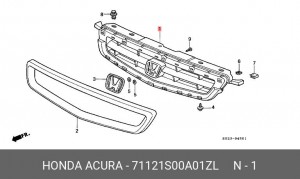 Решетка радиатора 71121S00A01ZL HONDA