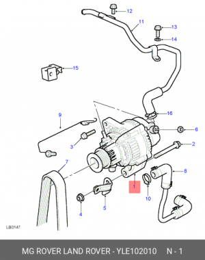 Генератор YLE102010 MG ROVER LAND ROVER