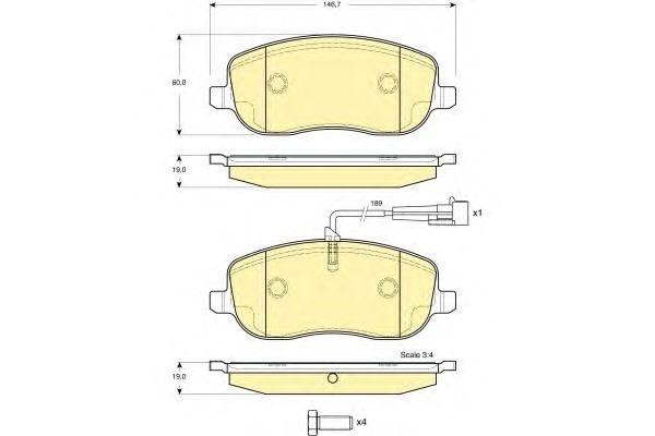 Комплект тормозных колодок, диско 6116361 GIRLING