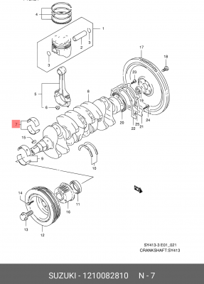 Шатунный подшипник 12100-82810 SUZUKI