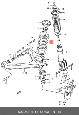 Пружина ходовой части 41111-56B03 SUZUKI