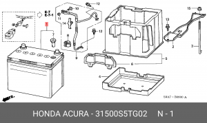 Батарея аккумуляторная 31500S5TG02 HONDA