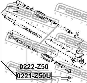 Тяга рулевая 0222-Z50 FEBEST