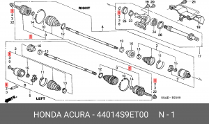 ШРУС 44014S9ET00 HONDA