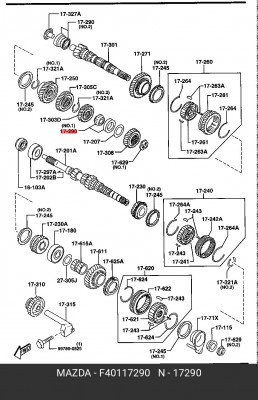Подшипник КПП F401-17-290 MAZDA