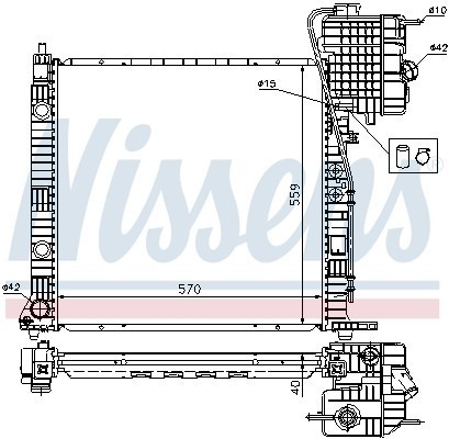 Радиатор, охлаждение двигател 62559A NISSENS