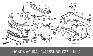 Бампер задний 04715SNB010ZZ HONDA