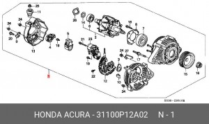 Генератор 31100P12A02 HONDA