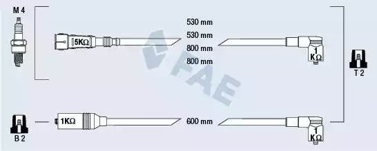 Ккомплект проводов зажигания 85694 FAE