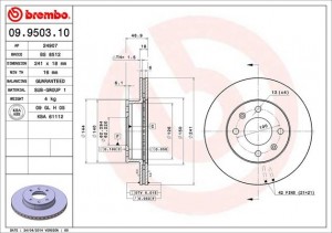 Тормозной диск 09.9503.10 BREMBO