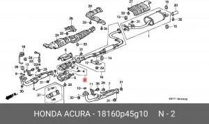 Катализатор 18160P45G10 HONDA