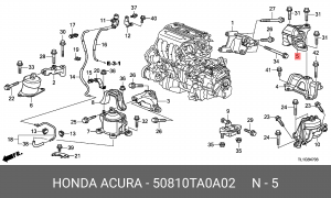 Подушка двигателя 50810-TA0-A02 HONDA