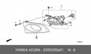 Накладка фары 33952TF0E01 HONDA