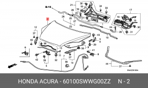 Капот 60100SWWG00ZZ HONDA