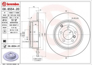 Тормозной диск 08.8554.20 BREMBO