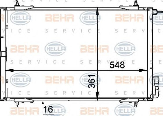 Конденсатор, кондиционер 8FC 351 037-511 HELLA