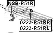Втулка стабилизатора NSB-R51R FEBEST