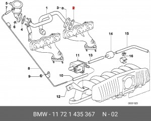 Прокладка, клапан возврата ОГ 11 72 1 435 367 BMW