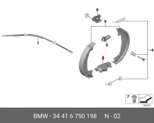 Регулятор зазора барабанных тормозных колодок 34 41 6 750 198 BMW