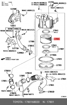 Фильтр воздушный 17801-68020 DAIHATSU