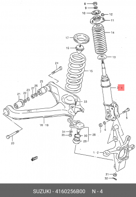 Амортизатор 41602-56B00 SUZUKI