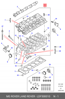 Головка цилиндра LDF500010 LAND ROVER