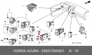Лампа 35851S9AS01 HONDA