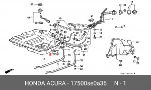Топливный бак 17500SE0A36 HONDA