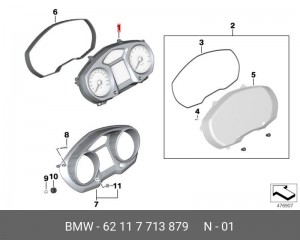 Комбинация приборов 62 11 7 713 879 BMW