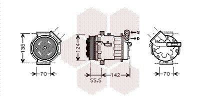 Компрессор, кондиционер 3700K447 VAN WEZEL