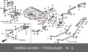 Топливный бак 17500SR3A30 HONDA