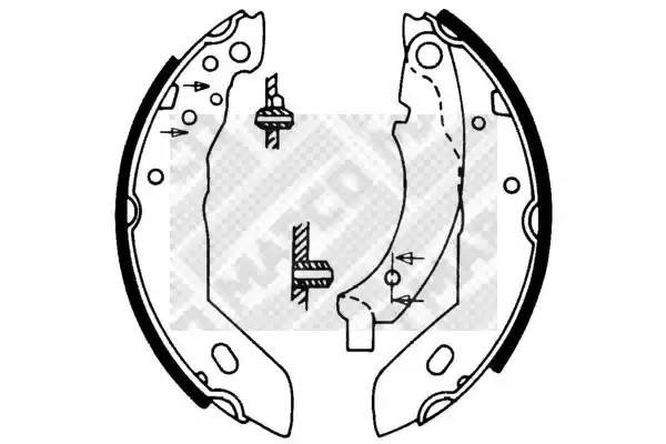 Комплект тормозных колодок 8122 MAPCO
