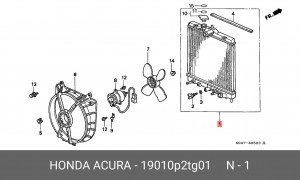 Радиатор, охлаждение двигател 19010P2TG01 HONDA