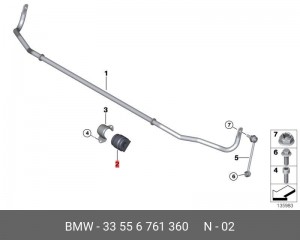 Подвеска, стабилизатор 33 55 6 761 360 BMW