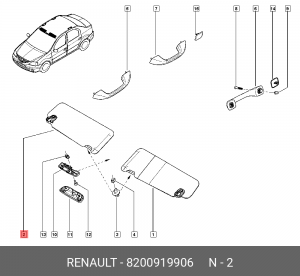 Козырек солнцезащитный 8200919906 RENAULT
