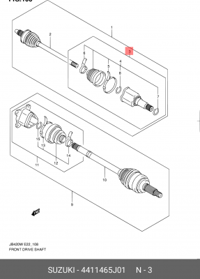 ШРУС 44114-65J01 SUZUKI