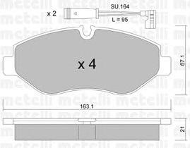Комплект тормозных колодок, диско 2206710K METELLI