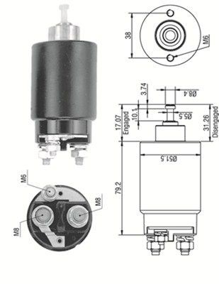 Тяговое реле, стартер 940113050265 MAGNETI MARELLI