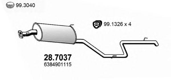 Глушитель выхлопных газов конечный 287037 ASSO