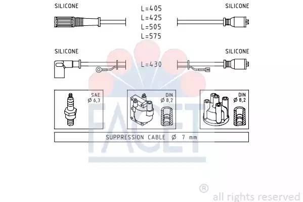Ккомплект проводов зажигания 4.8466 FACET