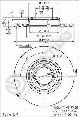 Тормозной диск 08.1976.10 BREMBO