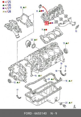 Прокладка, выпускной коллектор 6653140 FORD