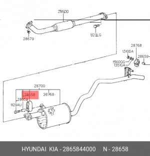 Резиновые полоски, система выпуска 2865844000 HYUNDAI KIA